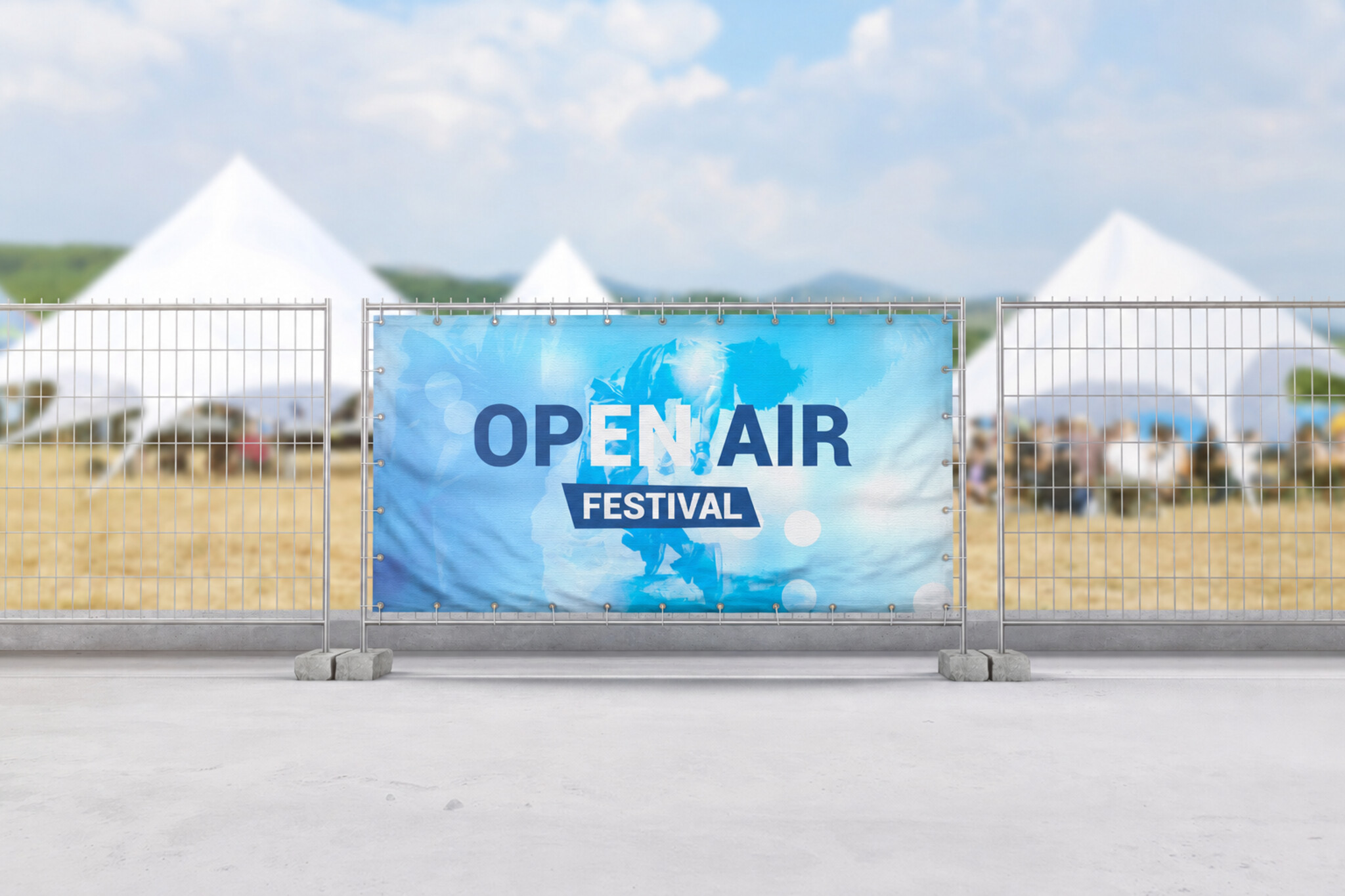 PVC cerada za festival postavljena na ogradu
